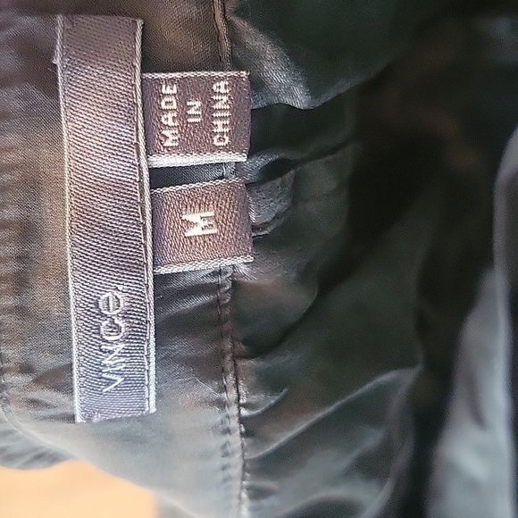 Vince Olive Green Silk Top Size Medium - Picture 3 of 5